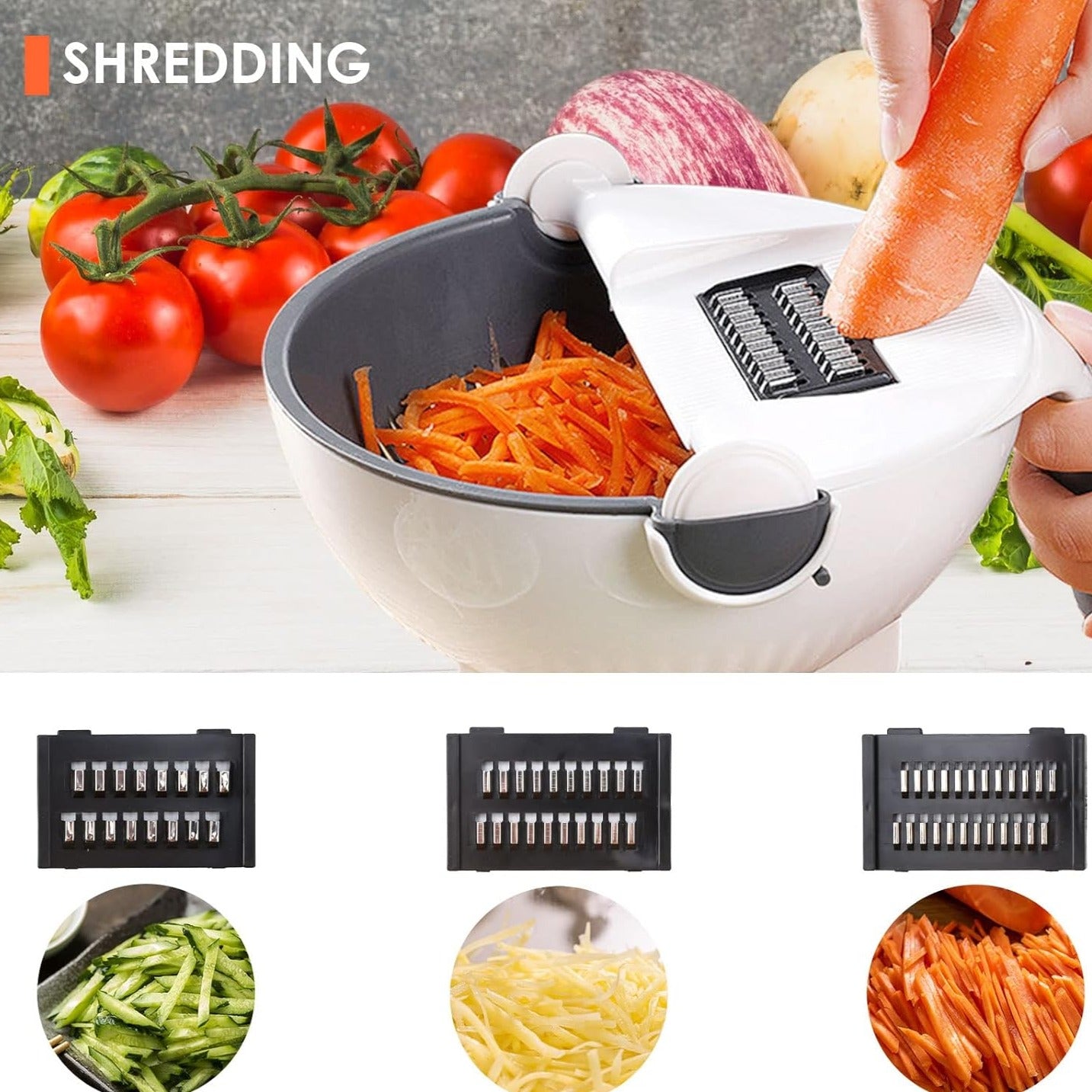 Cortador de Verduras Multifunción 9 en 1 + Colador GRATIS