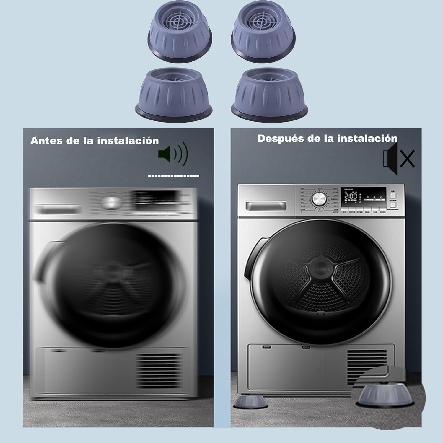 4 Unidades Extra Soporte Universal Antivibracion (Muebles, Lavadoras, Secadoras y Neveras)