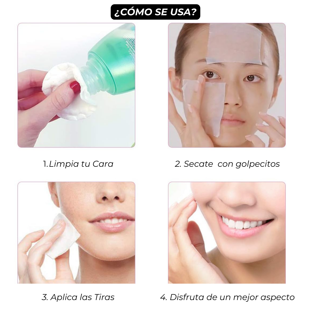 Unidad exta Tiras Lifting facial Anti-edad l 60 Unidades Transparentes
