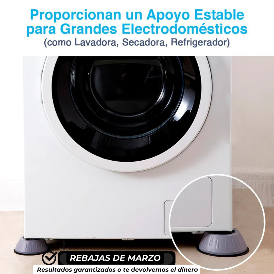 4 Unidades Extra Soporte Universal Antivibracion (Muebles, Lavadoras, Secadoras y Neveras)